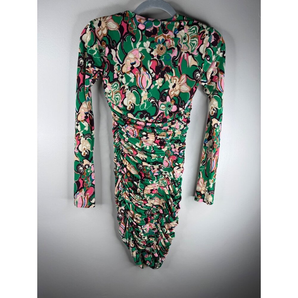 NWT A.L.C. Kiki Floral Ruched Mini Dress Size XS Stretch Bodycon - Picture 6 of 7